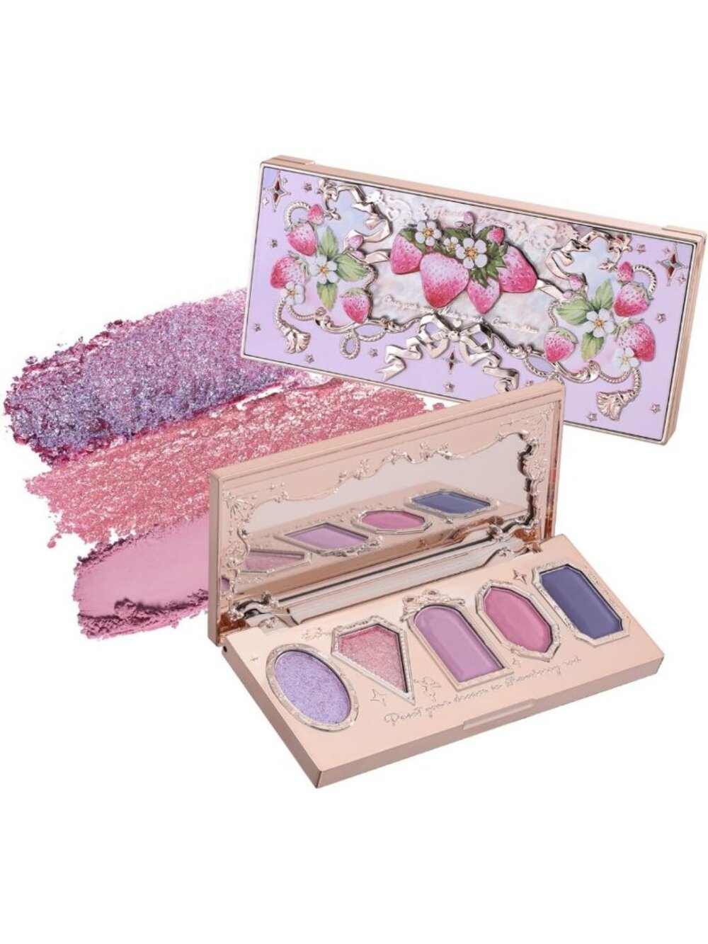 Vibrant Lavender & Pink Rococo Eyeshadow Palette - Flower-Inspired Colors